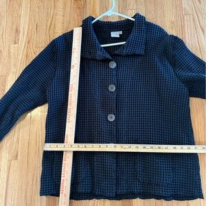 Focus Brand 100% Cotton Black Waffle-Textured Jacket Size M